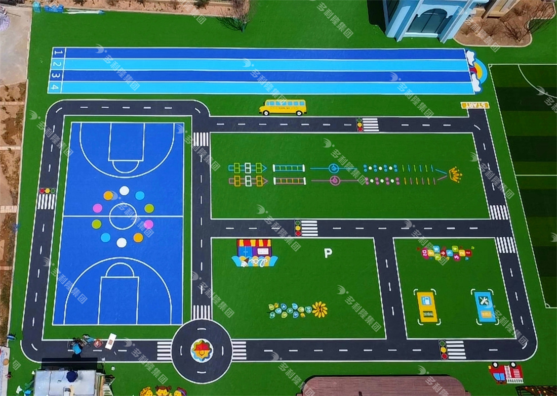 幼儿园户外场地设计,幼儿园人造草坪